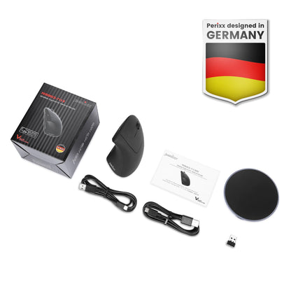 Perixx PERIMICE-713 Wireless Ergonomic Vertical Mouse - 800/1200/1600 DPI - Right Handed - Recommended with RSI User