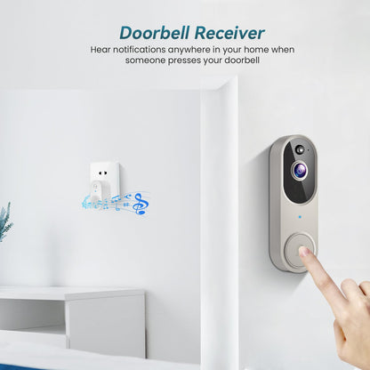 Orbitell Wireless Wi-Fi Video Doorbell Camera with Two Way Audio, AI Motion Detection, Night Vision and Cloud Storage, 2.4G Wi-Fi only