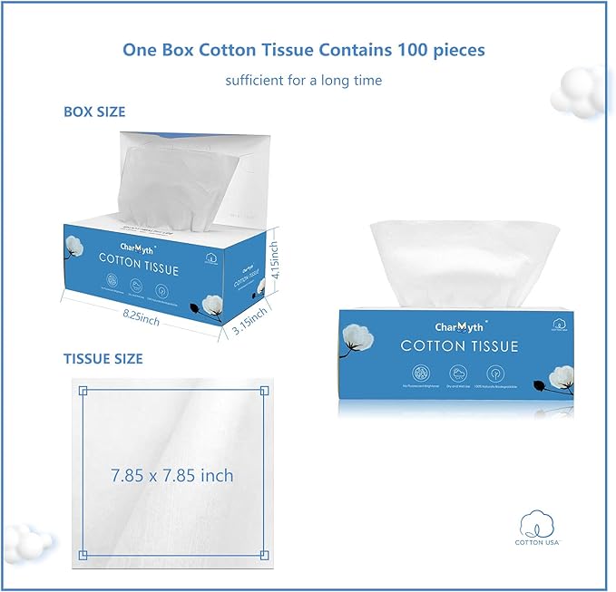 Extra Thick Disposable Face Towel, Disposable Makeup Removing Wipes, 100% USA