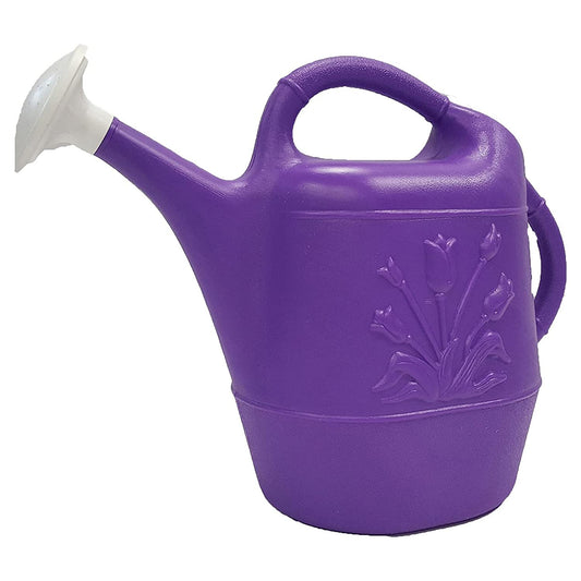 Union 63071 Tulip Plastic Watering Can, 2 gallon, Purple