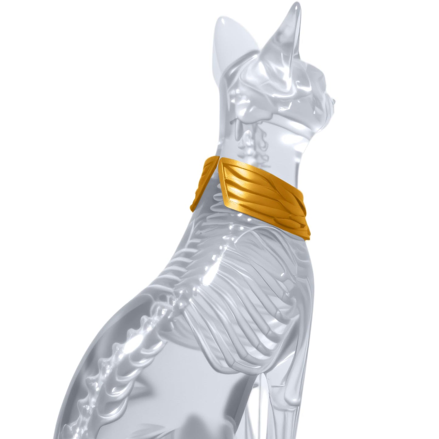 Hylophlogis 4.3 inches Tall Handcrafted Transparent Resin Cat Skeleton Statue - Egyptian Bastet Anatomical Model for Art Students, Medical Study, Unique Home Decor & Gift for Cat Lovers, Collectors