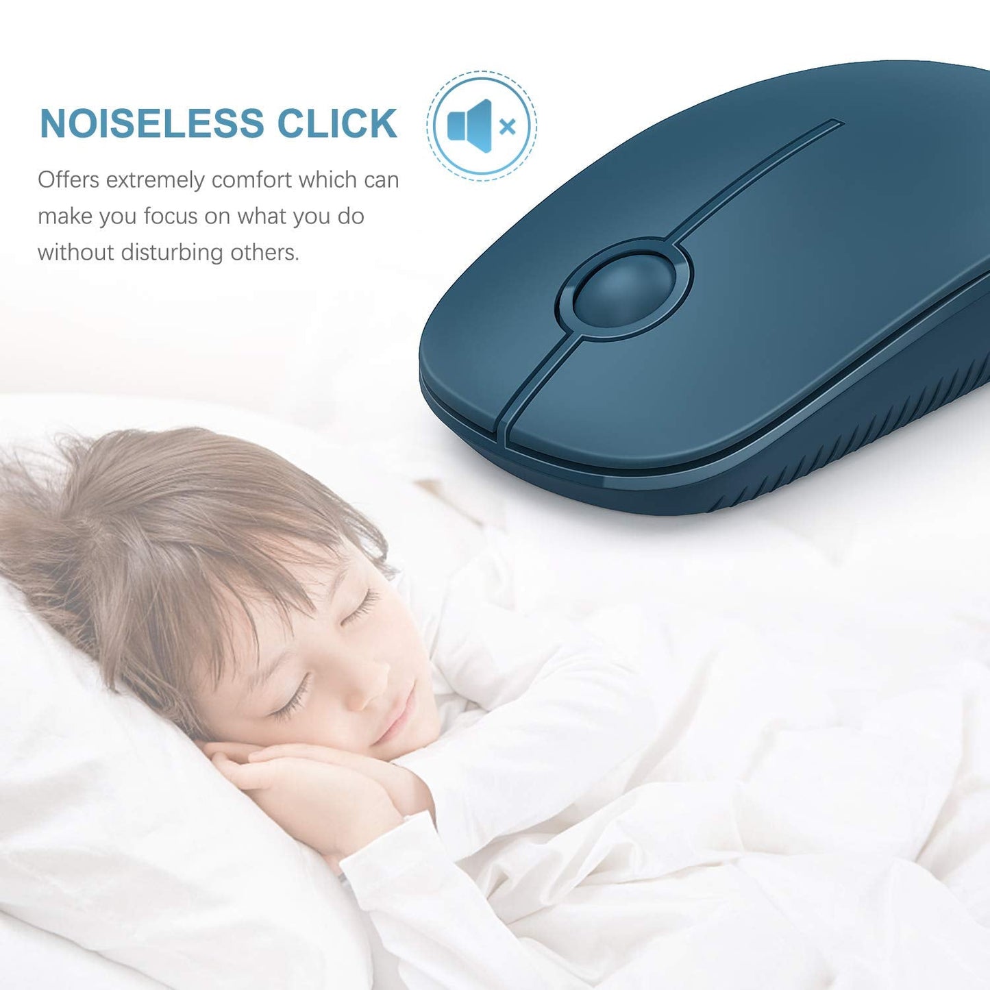 VssoPlor Wireless Mouse, 2.4G Slim Portable Computer Laptop Mouse with Nano Receiver Quiet Silent Optical Mice for Notebook, PC, Laptop, Computer-Black and Gold