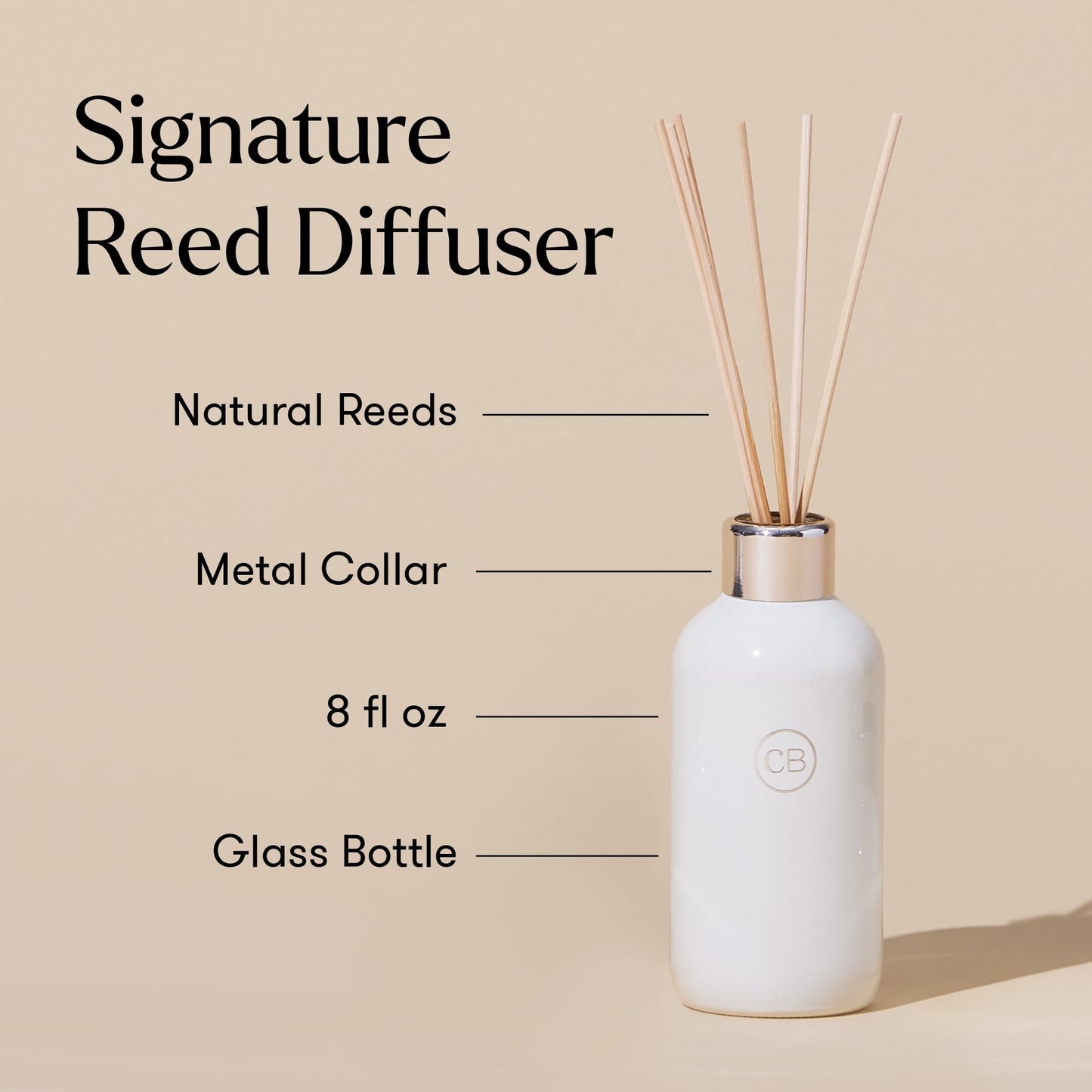 Capri Blue Volcano Reed Diffuser Set, Includes Reeds, Fragrance Oil, and Glass Bottle for Home Décor, Room Fresheners, White (8 Fl Oz)