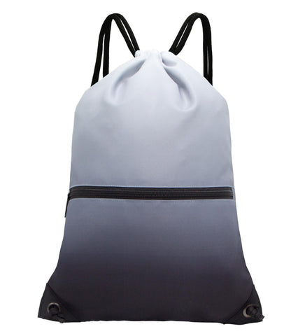 HOLYLUCK Drawstring Backpack Bag Sport Gym Sackpack (gradient black)