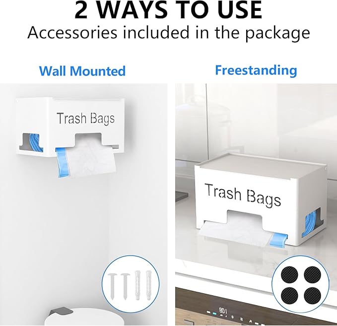 Large Trash Bag Holder Dispenser, Metal Garbage Bag Dispenser Roll Holder