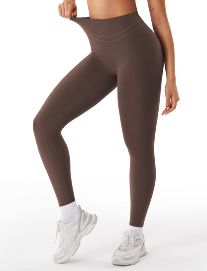 VOYJOY Womens Scrunch Workout Leggings Compression Butt Lifting Mid High Waist 26 Inches Seamless V Back Yoga Pants