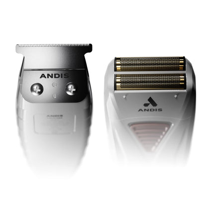 Andis 17270 Finishing Combo T-Outliner Trimmer & Pro Foil Lithium Titanium Foil Shaver - Professional Finishing Hair & Beard Trimming Kit