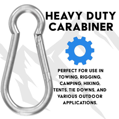 BoxerTool Heavy Duty Spring Snap Hooks 4Inch, 3/8" 20 Pack - Multipurpose Carabiner Clips for Swing, Large Steel Chain Quick Links Safety Buckle Connector for Hammock Fitness Gym Outdoor Boating