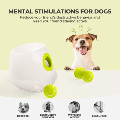 ALL FOR PAWS Automatic Dog Ball Launcher, Interactive Dog Tennis Ball Thrower, Interactive Puppy Pet Fetch Toy, Mini Dog Ball Throwing Machine for Small and Medium Dogs, Includes 3pcs 2" Tennis Balls