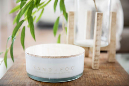 Sand + Fog Scented Candle - White Vanilla - Additional Scents and Sizes – 100% Cotton Lead-Free Wick - Luxury Air Freshening Jar Candles - Perfect Home Décor for Your Cocktail Table – 34 oz