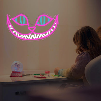 Cheshire Cat Neon Signs Alice in Wonderland Neon Light for Wall Art Decor, Smile Cat LED Lights for Dimmable LED Lights for Bedroom Man Cave Party Bar Background Decoration Birthday Gifts