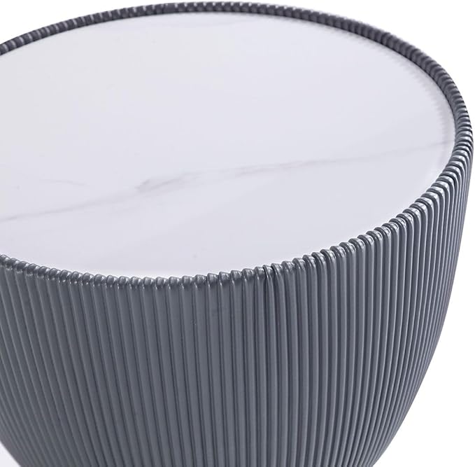 Manhattan Comfort Anderson Modern 18" Round End Table 2.0 | Ceramic Marble