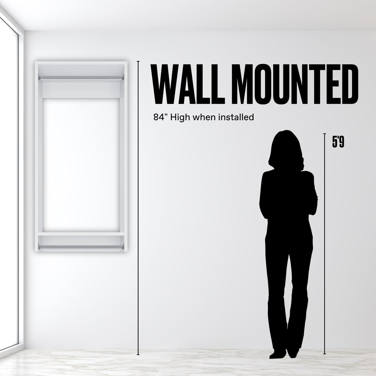 Double Hanging Closet Unit - Modular Closet System For Hanging - Corner Closet System - Closet Organizers And Storage Shelves (White, 24 inches Wide) Closet Shelves