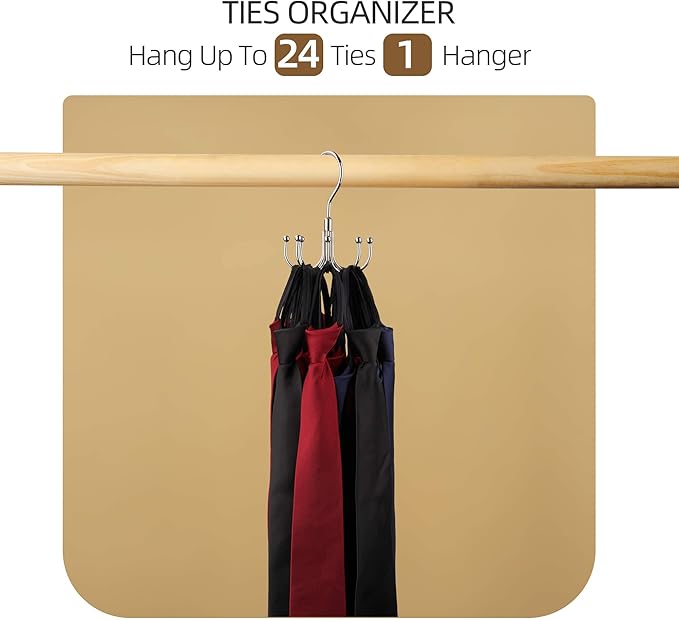 ZEDODIER Belt Organizer for Closet, Rotating Belt Hanger Rack, Space Saving
