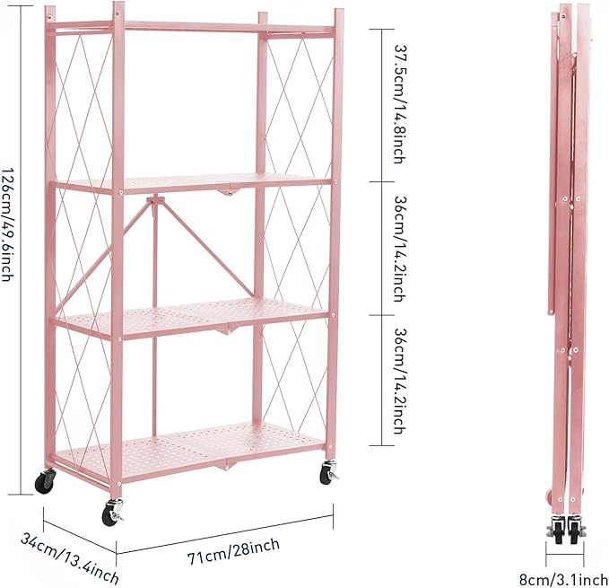 BRIAN & DANY 4-Tier Foldable Storage Shelves