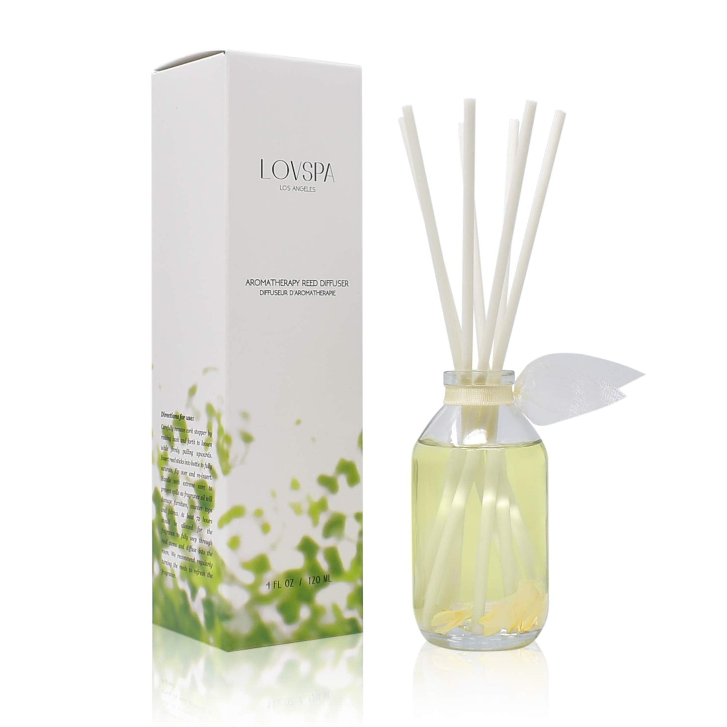 LOVSPA Reed Diffuser Set, Smoked Vanilla Scented Oil Diffuser with Sticks, Home Fragrance Accessories for Bathroom Shelf Decor, Aroma Diffusers for Home or Office Fall Decor, USA Made