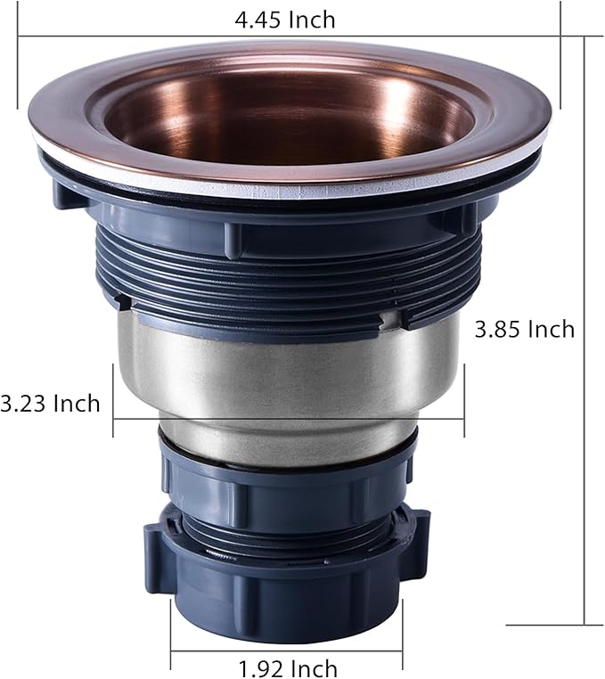KONE 3/1-2 Inch Sink Drain Assembly Antique Copper Kitchen Sink Drain Kit