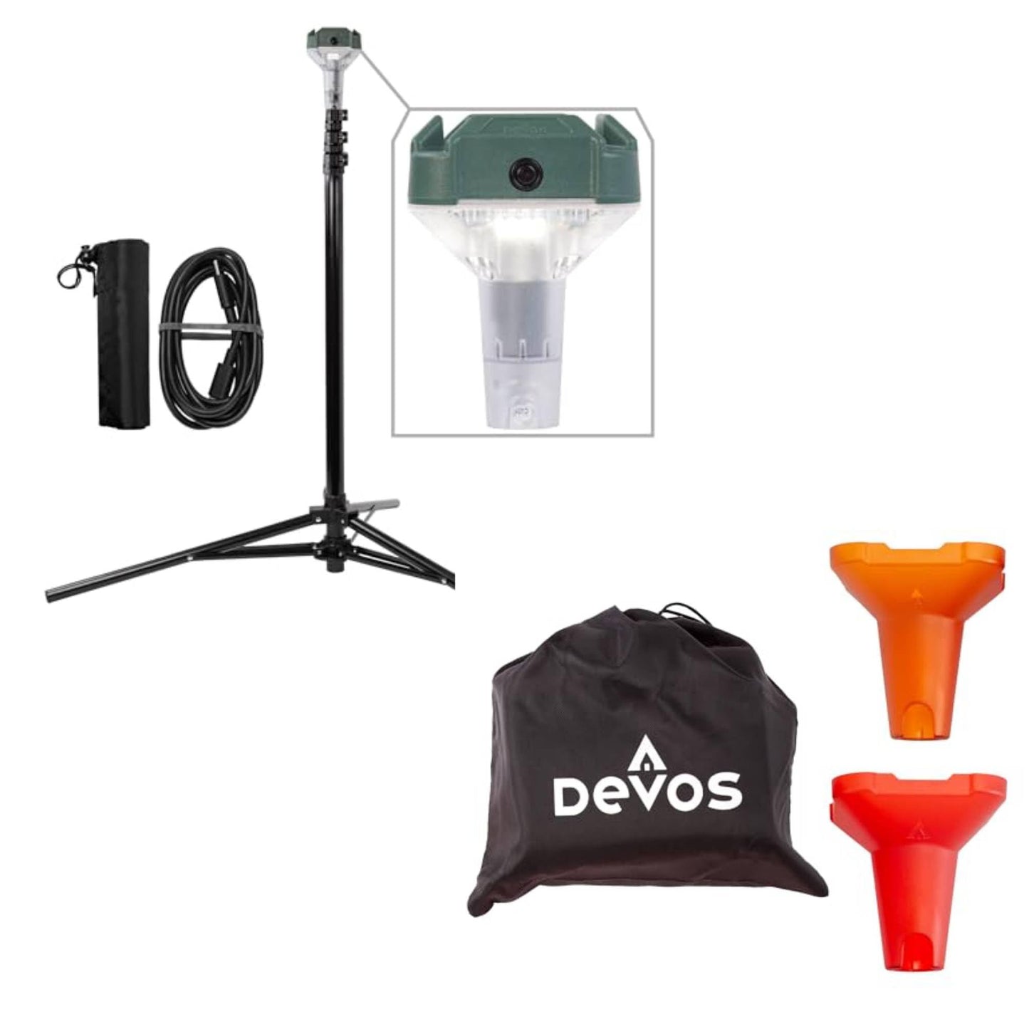 Devos Outdoor LightRanger 800 Lumen Rechargeable Telescoping LED Lantern Bundle with 800 Filter KIt