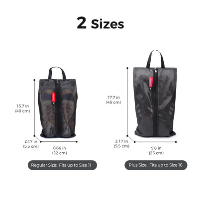 pack all Shoe Bag for Travel, Water-Resistant Shoe Pouch for Gym, Odor-Resistant Soccer Cleats Bag for Sport (Black, 1-Pack)