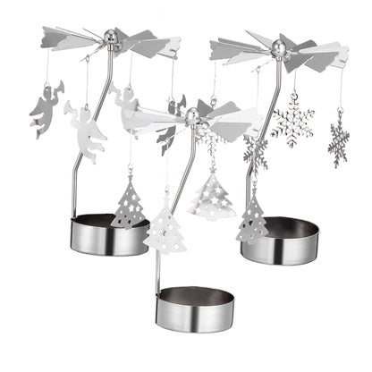 Cabilock 3pcs European Style Metal Carousel Candleholder for Wedding and Home Decoration Romantic Candle Stand for Dining Table Centerpieces Elegant Accent for Gatherings and Parties