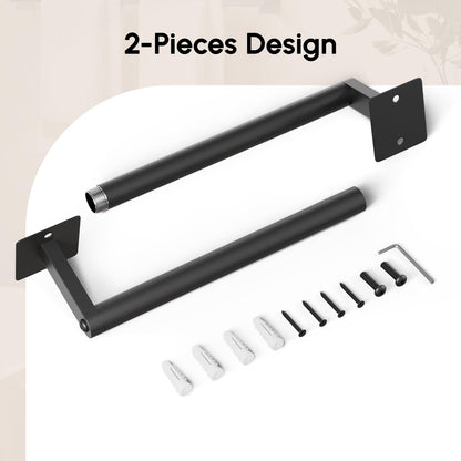 USHOWER Matte Black Towel Bar, 24 Inch Towel Racks for Bathroom Wall Mounted, Heavy Duty Stainless Steel Towel Holder, Easy Installation (Total Length 26 Inch)
