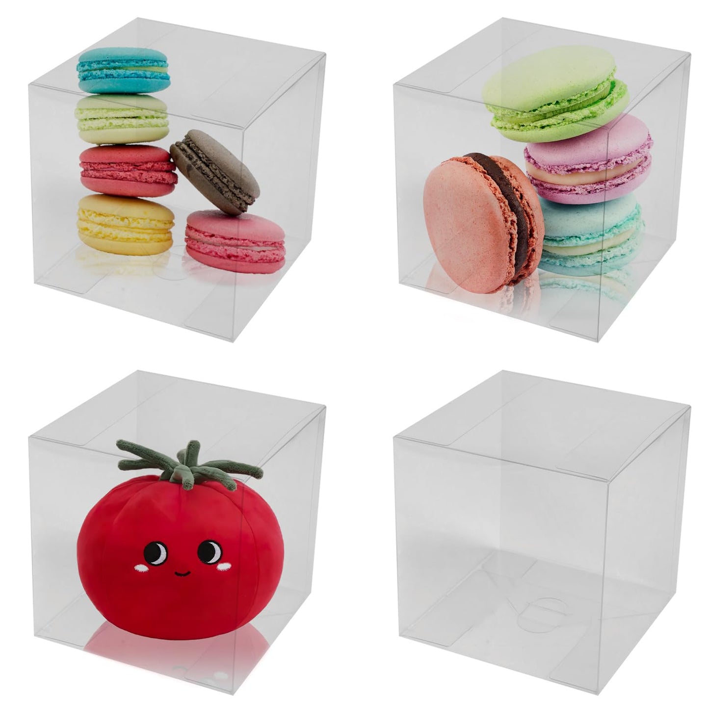 Bssay 25 Pack 4x4x4 Inch Clear Favor Boxes,Transparent Favor Boxes for Wedding, Baby Shower, Party Treats