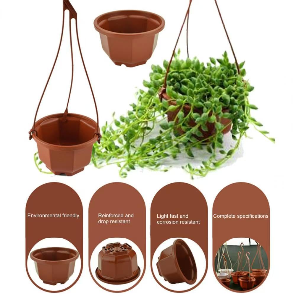 KYUQY Plastic Plant Pots, 4“ Wall Hanging Flower Pot Hanging Nursery Pots Plastic Orchid Pot for Outdoor Indoor Garden Decor (10PCS)