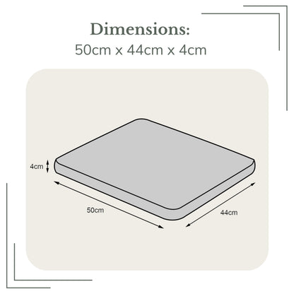 SOFTILLO Waterproof Chair Cushion With Ties Seat Pads Cushion Pad Indoors Outdoors Water Resistant Material Kitchen Dining Living Room Patio Garden Office Coffee Shop Foam Graphite 50x44x4cm