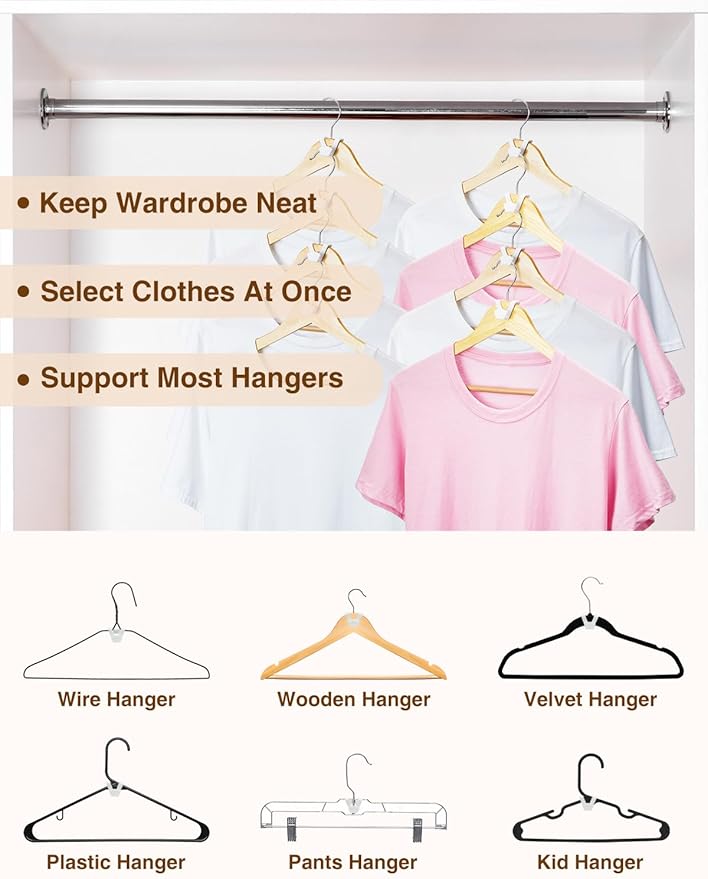 Smartor Clothes Hanger Connector Hooks 30 Pack, Closet Storage and Organization
