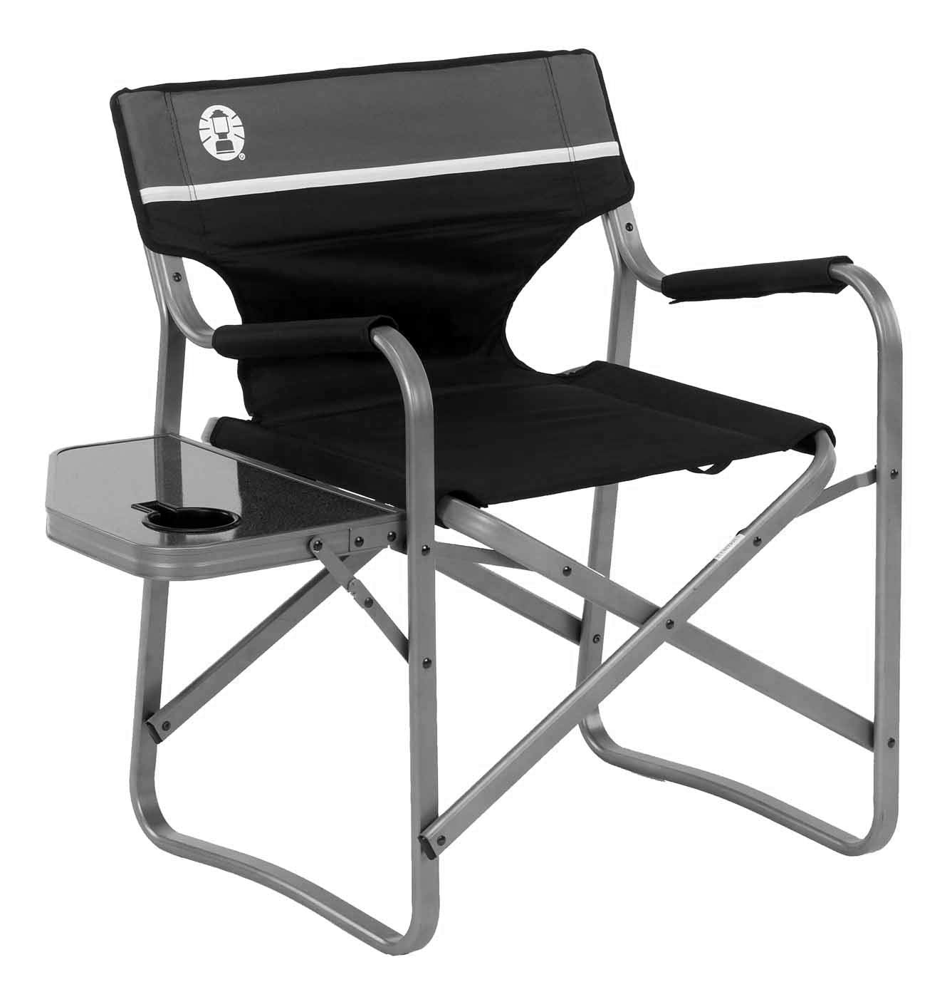 Coleman Portable Aluminum Camp Chair with Side Table & Cup Holder, Lightweight Folding Chair for Outdoor Seating