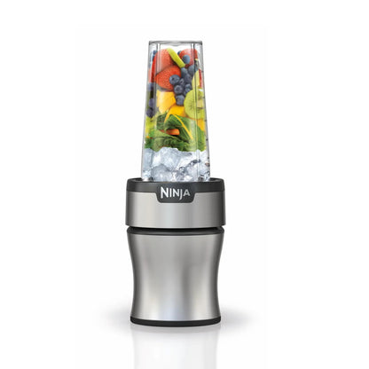 Ninja Fit Compact Personal Blender, Portable Blender for-Smoothies, Shakes, Food Prep, and Frozen Blending, 700-Watt Base, (2) 16-oz. Cups and Spout Lids, Black QB3001SS