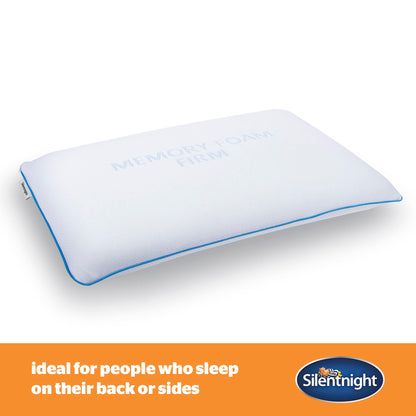 Silentnight Memory Foam Pillow – Orthopedic Pillow for Shoulder and Neck Pain Relief and Support – Hotel Quality Memory Foam Bed Pillow Machine Washable Cover for Back Stomach and Side Sleepers – Firm