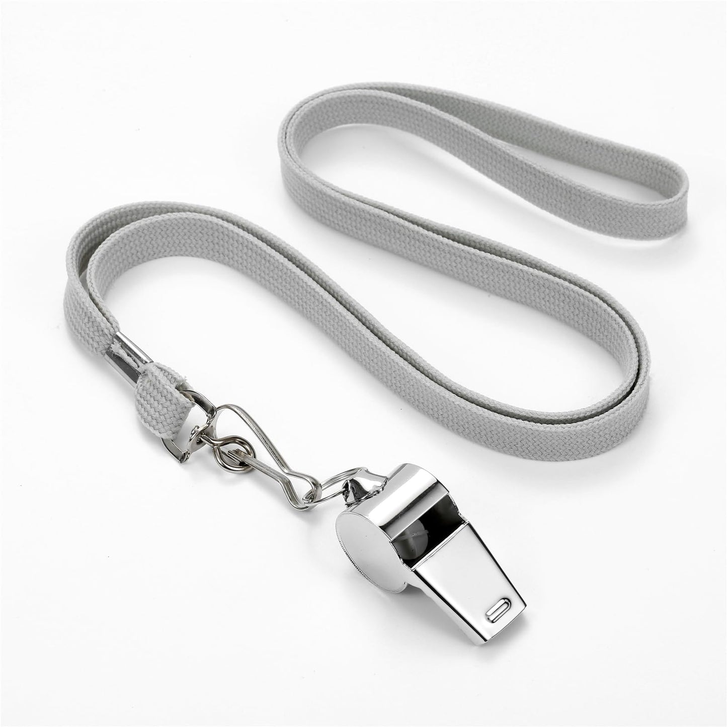 JCKHXG Whistle,2pcs(Black+Silver) Stainless Steel Whistle and Lanyard, Clear Bright and Loud Crisp Sound Whistle Ideal for Coaches, Referees, and Officials