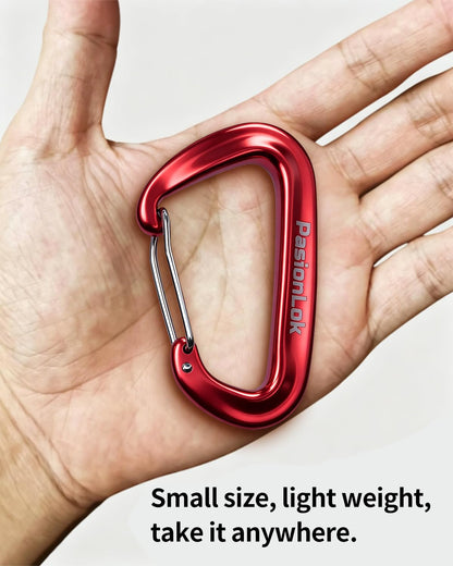 PasionLok Carabiner Clips Heavy Duty 12KN, 4 Pack Aluminum Carabiner Keychain, Small D Ring Hook for Hammock Camping Essentials, Backpack Key Ring Clip, Dog Leash, Multi Color