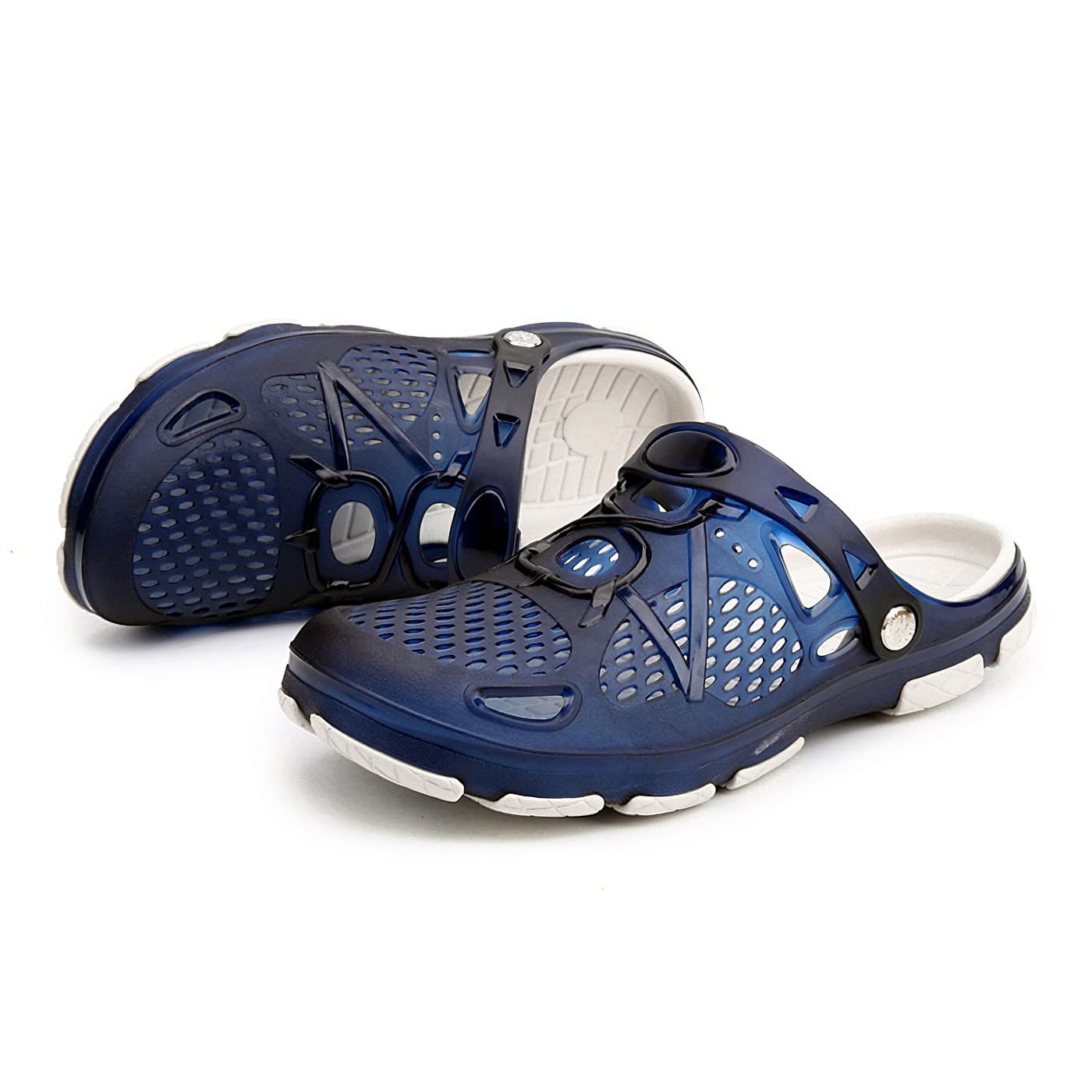 Mens Clogs Lightweight Garden Sandals Breathable Clogs for Men Summer Slippers Casual Mules Outdoor Pool Beach Yard Blue Size UK 10
