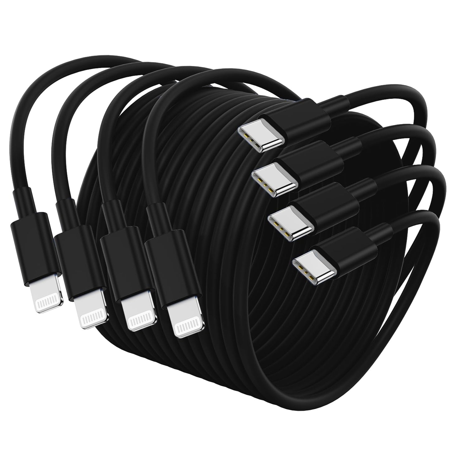 4Pack USB C to Lightning Cable 6FT, Fast Charging Cord for iPhone 14, Replacement for Apple Original Charger Cable for iPhone 14 13 12 11 Pro 11 XS MAX XR 8 7 6s Plus