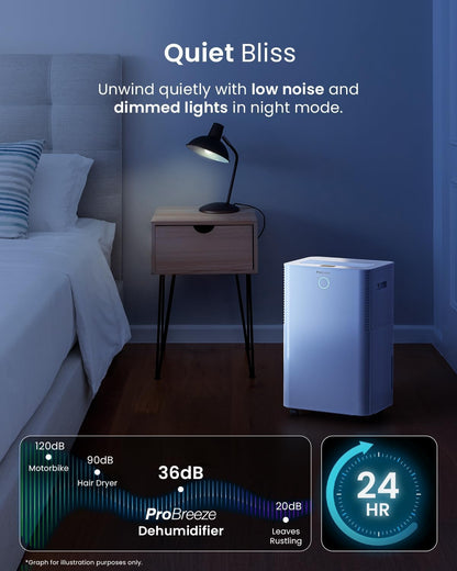 Pro Breeze® 20L OmniDry WiFi Dehumidifier with Automatic Humidity Sensor & Display, 24Hr Timer, Laundry Drying, Continuous Drainage with Smart App - WINNER OF THE WHICH? BEST BUY AWARD