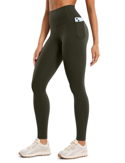 CRZ YOGA Womens Butterluxe Workout Leggings 28 Inches - High Waisted Gym Yoga Pants with Pockets Running Buttery Soft