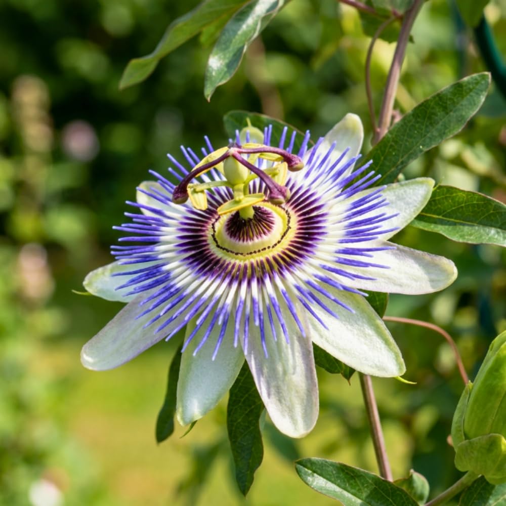 Set 2 Blue Passion Flower Plants Live, Passiflora Flower Vine 4-7'' Tall, Fragrant Climbing Plant for Garden, Patio, Containers