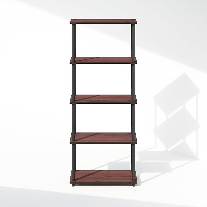Furinno Turn-N-Tube Book Shelf, 5-Tier Bookshelf, Bookcase