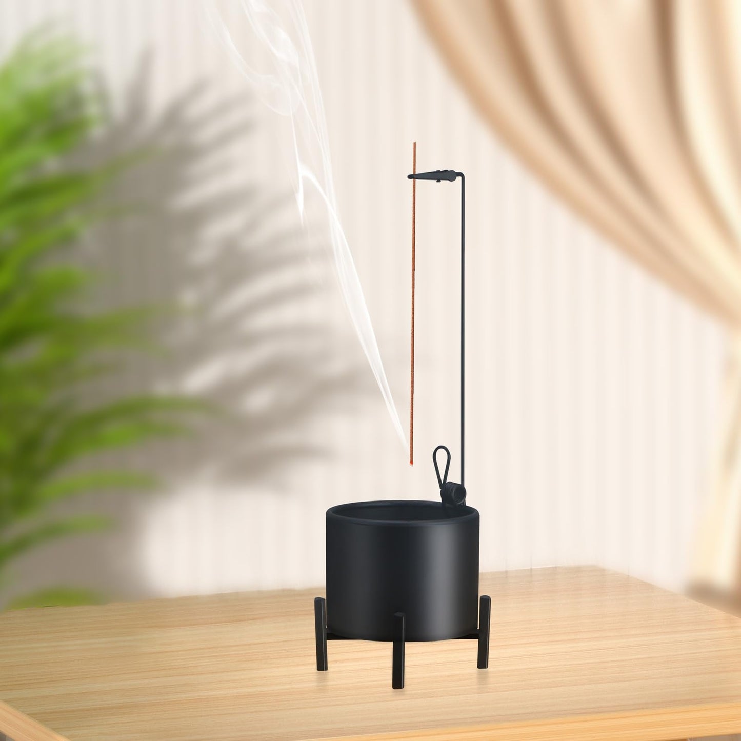 2 Pack Incense Burner, Anti-Ash Flying Metal Incense Holder，Incense Holder for Sticks，with Iron Catcher and Stabilizing Base Four-Legged Base,Perfect for Meditation Yoga, Home Decor