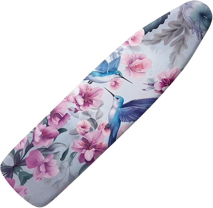 Hummingbird Floral Ironing Board Cover Elastic Edge, Heavy Duty Iron Pad Covers