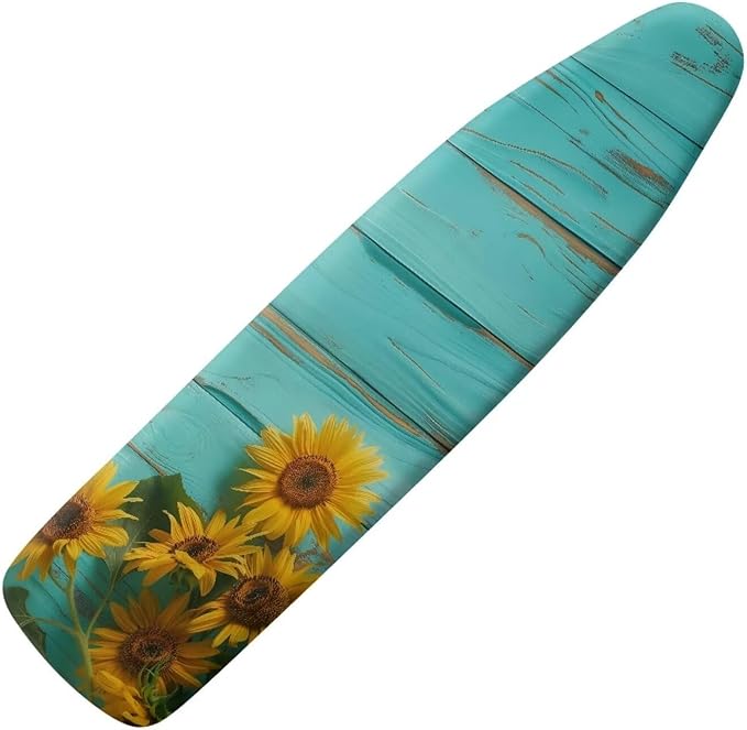 Wooden Sunflower Ironing Board Cover and Pad, Resist Scorching and Staining