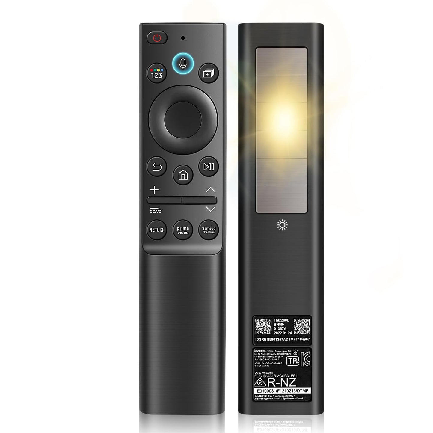 BN59-01385A Solar Voice Remote for Samsung TV Remotes Replacement with Bluetooth Rechargeable Solar Cell Fit for Samsung Remote Control for Smart TVs Frame Neo LED Ultra HD Series