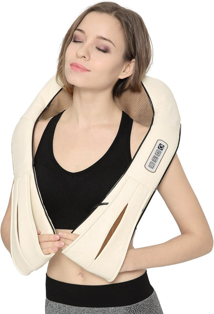 Nekteck Shiatsu Neck and Back Massager with Soothing Heat, Shoulder Massager for Pain Relief Deep Tissue, Electric 3D Kneading Massage Tools for Leg Body Muscle, Corded Power, Gifts for Him Her