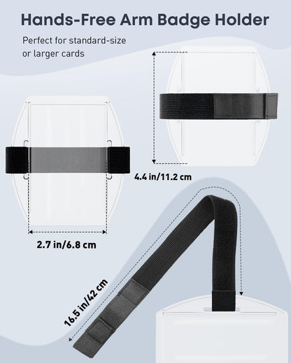 Uniclife 5 Pack Arm Badge Holder for Men, PVC ID Badge Holder, ID Holder, Armband Badge Holder with Adjustable Elastic Arm Band, Ski Pass Holder for Work, Gym, Running & Outdoor Sports