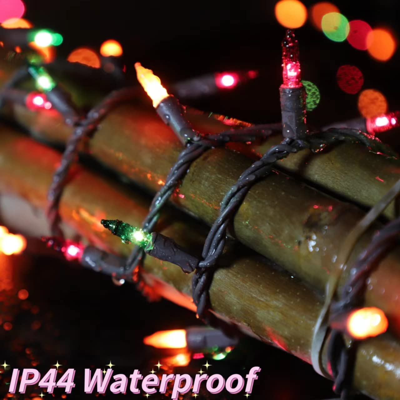 LAMPHOME Super-Bright Extendable Orange Purple and Green halloween Lights Decoration 100Lights 19.6ft UL Certified Mini Bulb String Lights Set for Outdoor Halloween Christmas Tree Garden Holiday Decor