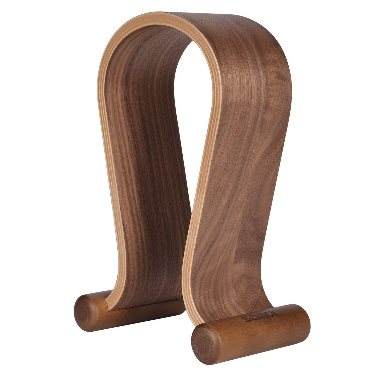 SAMDI Wood Headphone Stand, Headphones Hanger Holder Mount Omega Compatible for Sony, Bose, Shure, Jabra, JBL, AKG Gaming Headphones Display et. (Walnut)