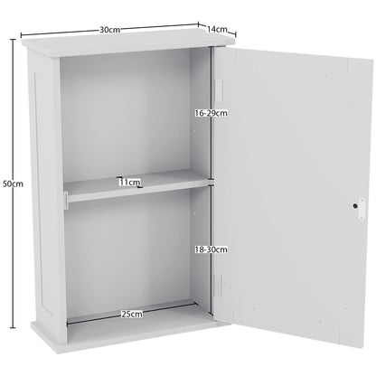 Bath Vida Priano Bathroom Cabinet Single Wall Mounted Storage Cupboard Shelf, White