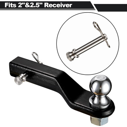 TOPSHINE Stainless Steel Trailer Hitch Pin and Clip, 5/8 Inch Diameter, Fits 2"&2.5" Receiver (1 Pack)